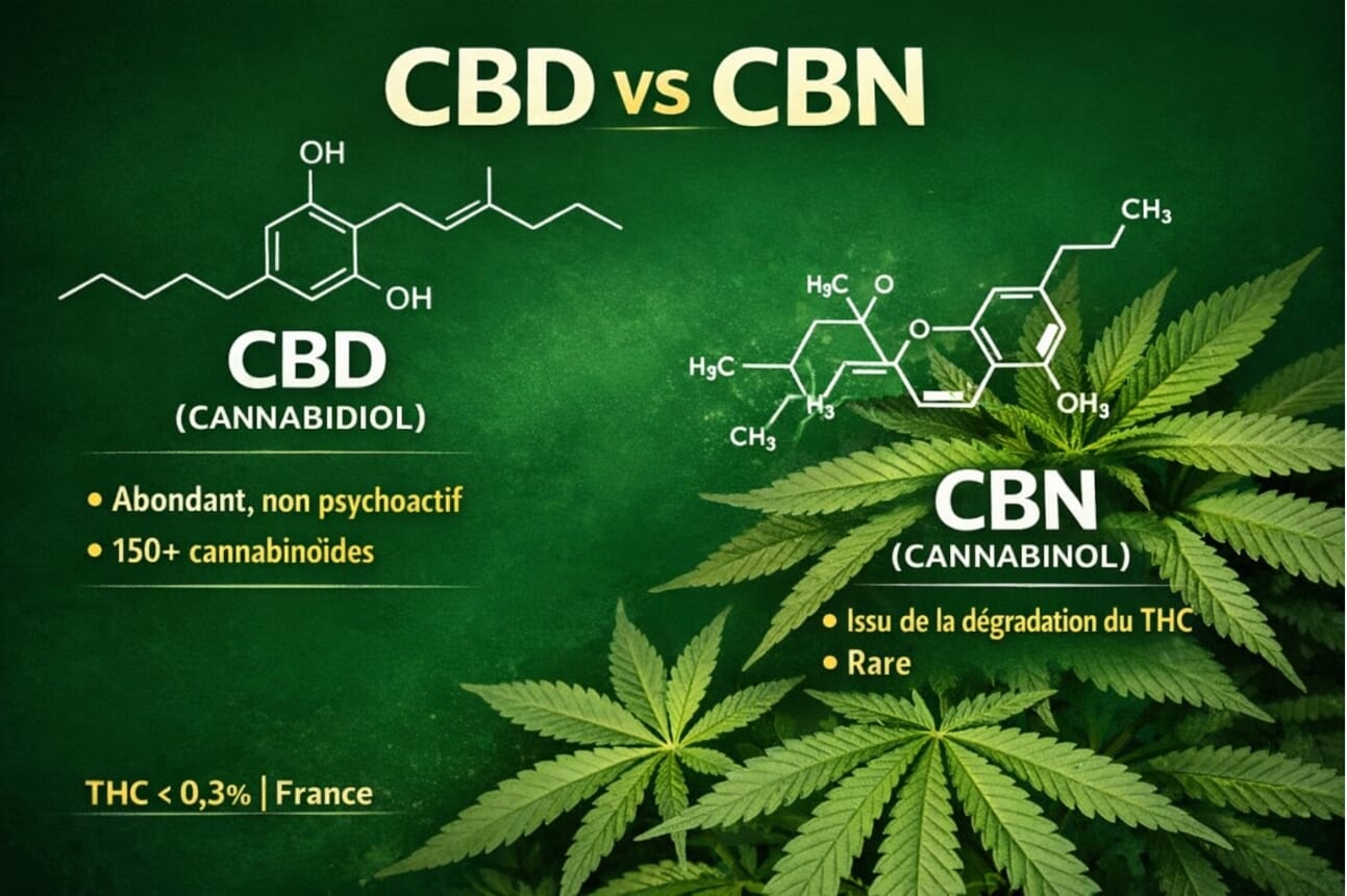 Infographie : différences CBD et CBN