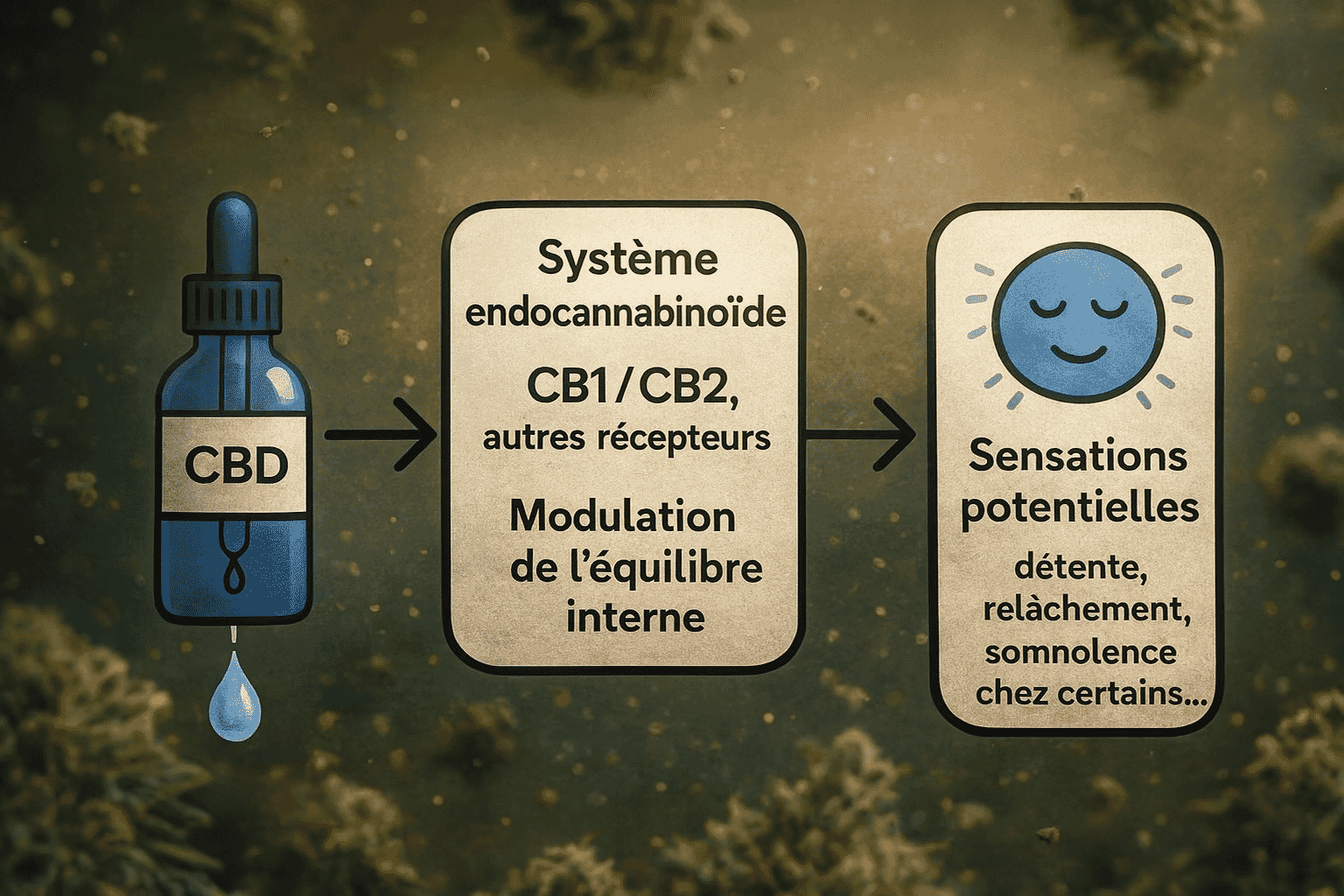 Schéma explicatif : CBD et système endocannabinoïde