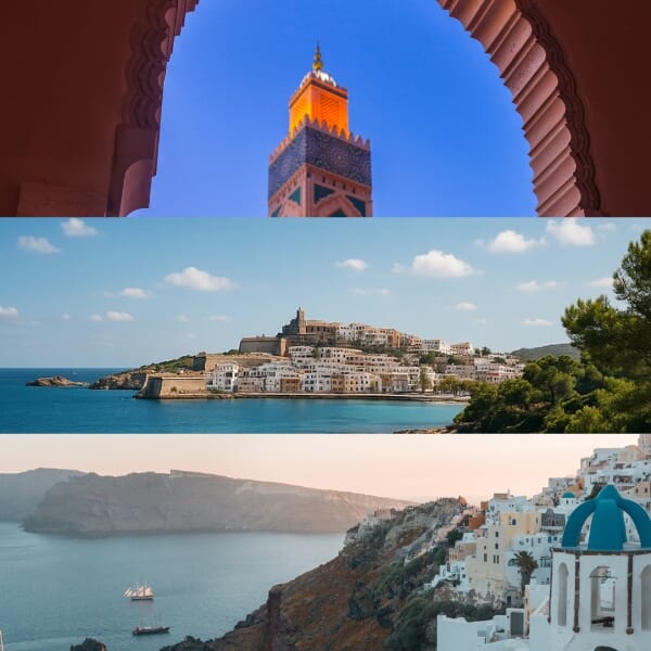 Chicha Club flavor visual trio: Ibiza, Mykonos, Casablanca