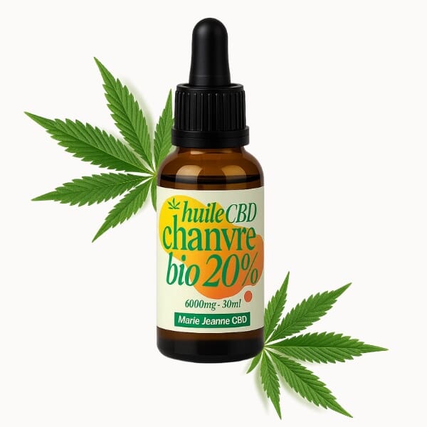 flacon huile de chanvre bio 20% Marie Jeanne