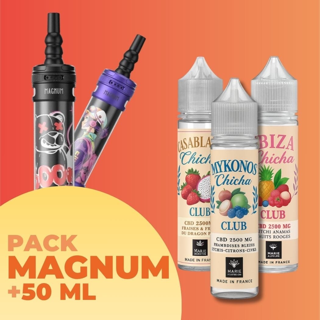galaxy cbd vape juice Pack Chicha Club : Magnum + e-liquide 50 ml 6000 Puffs Geek Bar Pulse Orange Flavor:Pink Squares